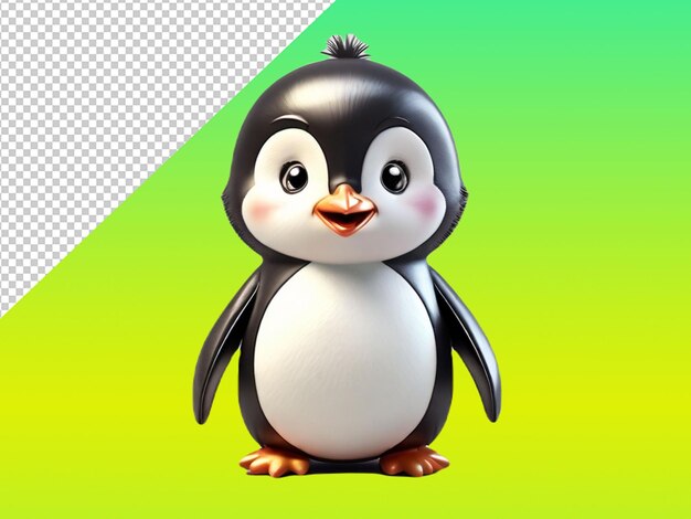 PSD psd de un pingüino en un fondo transparente