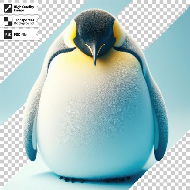 PSD psd el pingüino real en fondo transparente con capa de máscara editable