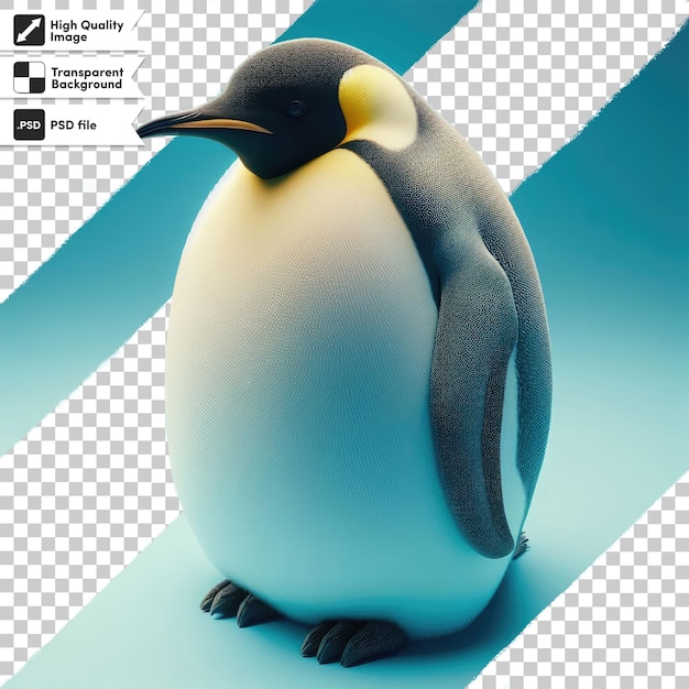 PSD psd el pingüino real en fondo transparente con capa de máscara editable