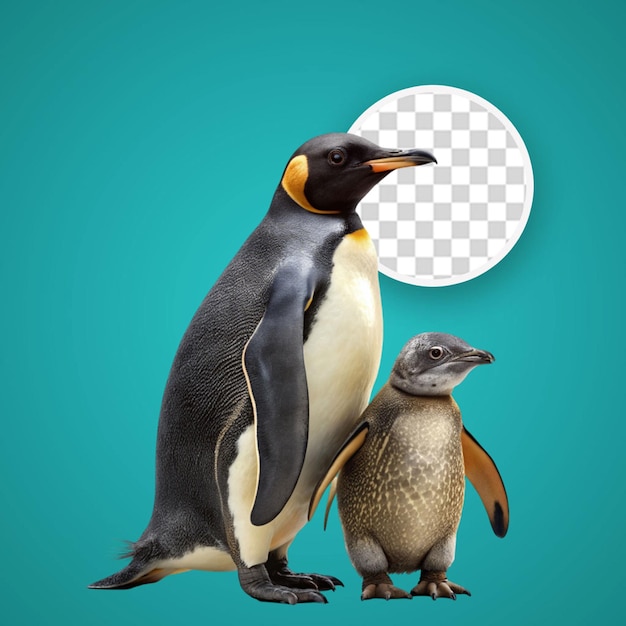 PSD psd el pingüino real en fondo transparente con capa de máscara editable