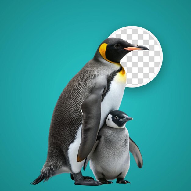 PSD psd el pingüino real en fondo transparente con capa de máscara editable