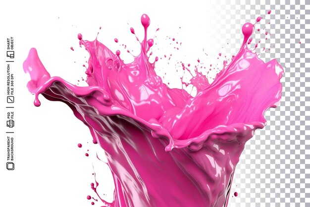 PSD psd pink splash com fundo de camada transparente