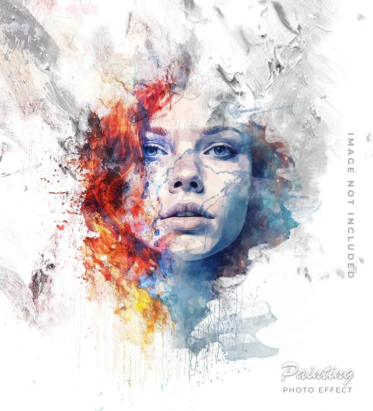 PSD psd pintura realista efeito fotográfico artístico