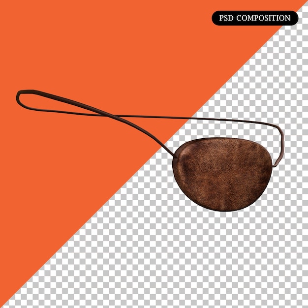PSD Pirate Eye Patch renderizado en 3D aislado