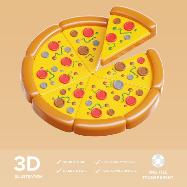 PSD-Pizza 3D-Illustration