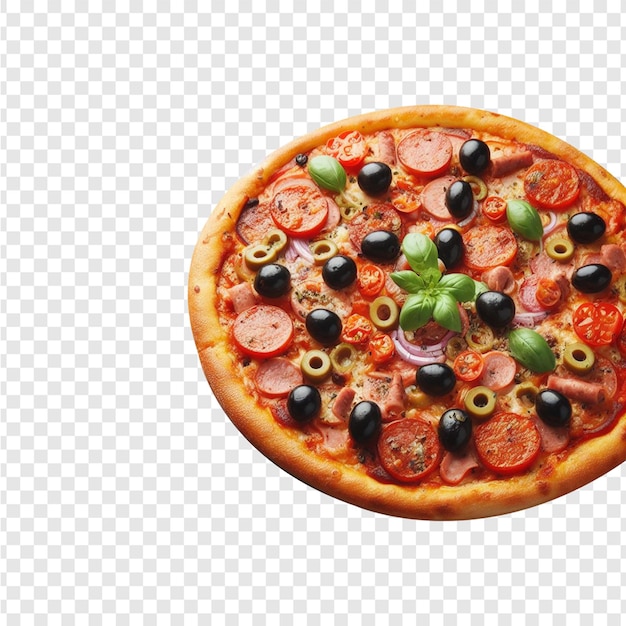 Psd Pizza Isolée Avec Des Champignons Et Des Olives