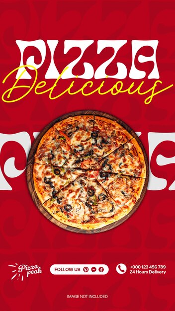 PSD psd pizza lavizta menu alimentar desigb para mídias sociais e modelo de postagem do instagram
