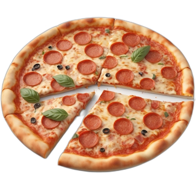 PSD de pizza sobre un fondo blanco