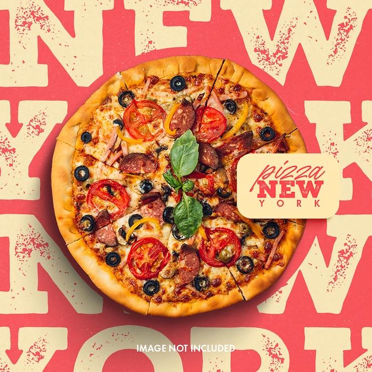 PSD psd pizza typography background design per i social media e il modello di post di instagram
