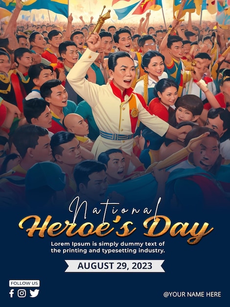 Psd-plakatvorlage zum nationalheldentag der philippinen