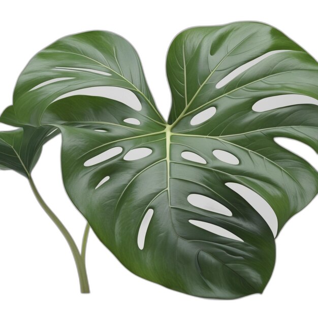 PSD psd de la planta de monstera sobre un fondo blanco