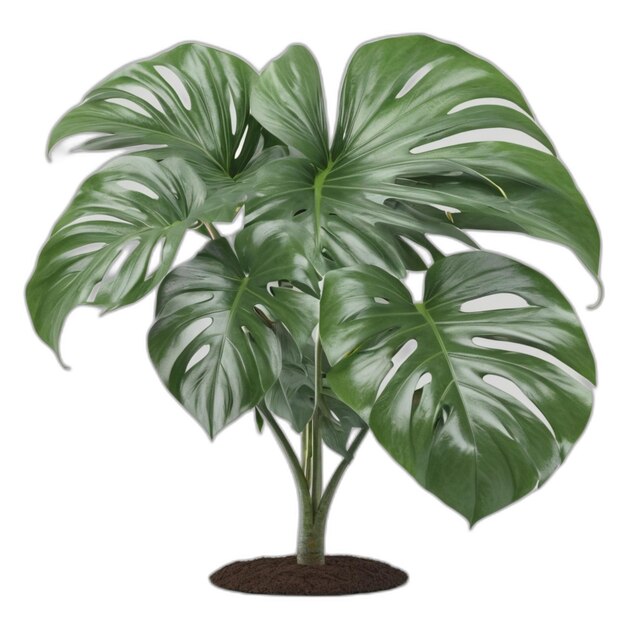 PSD psd de la planta de monstera sobre un fondo blanco