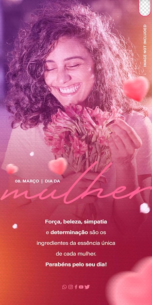 PSD psd plantilla editable para el día de la mujer plantilla de redes sociales dia da mulher en brasil