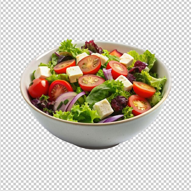 PSD psd de un plato de ensalada sobre un fondo transparente