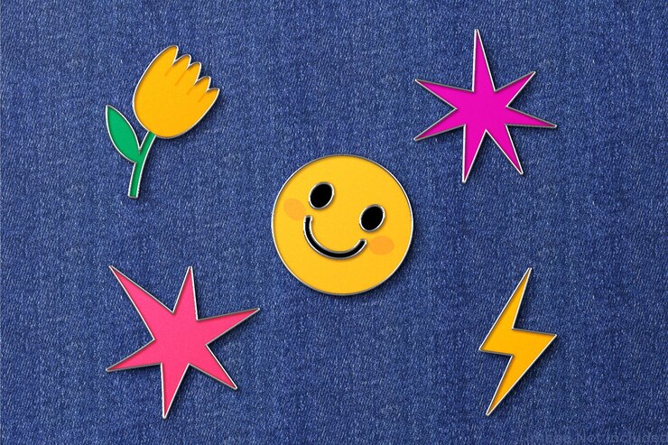 PSD psd playful enamel pin mockup