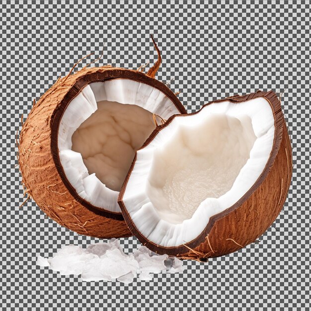 PSD psd png de um coco quebrado fresco