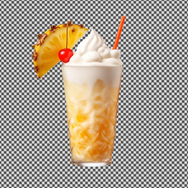 Psd png de um delicioso coquetel de pina colada