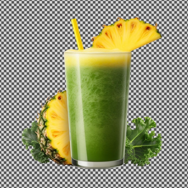 PSD psd png de um delicioso smoothie de couve de abacaxi