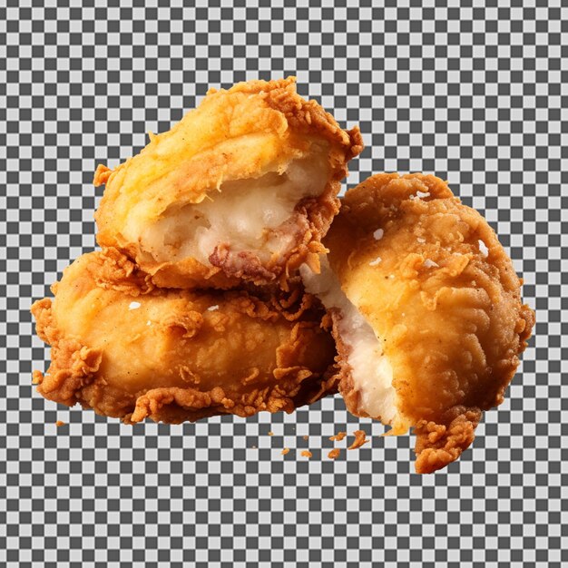 Psd png de um pedaço de perna frita com crosta