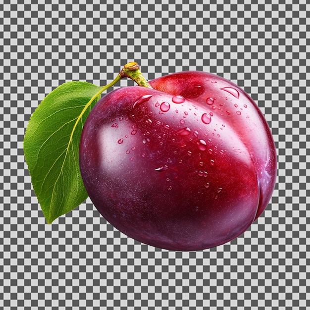 Psd png de uma fruta de ameixa fresca e saborosa