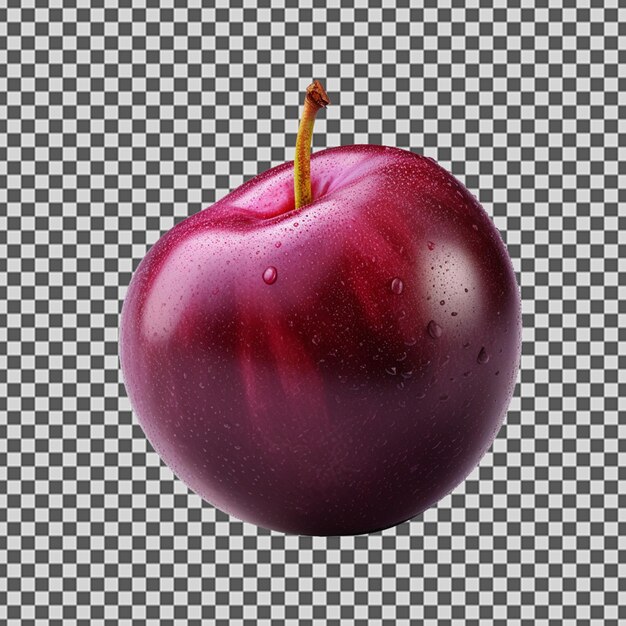 PSD psd png de uma fruta de ameixa fresca e saborosa