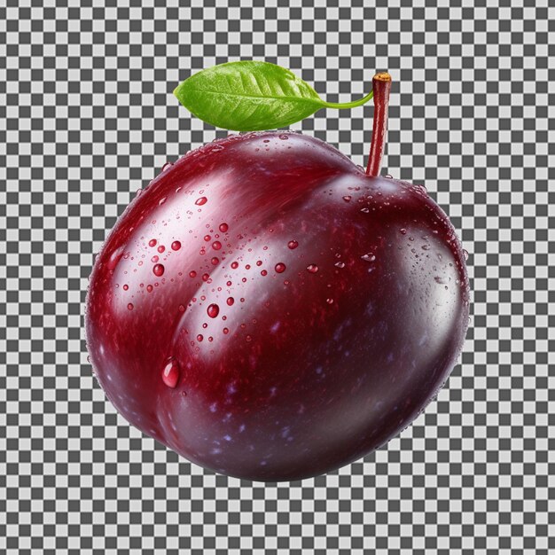 Psd png de uma fruta de ameixa fresca e saborosa