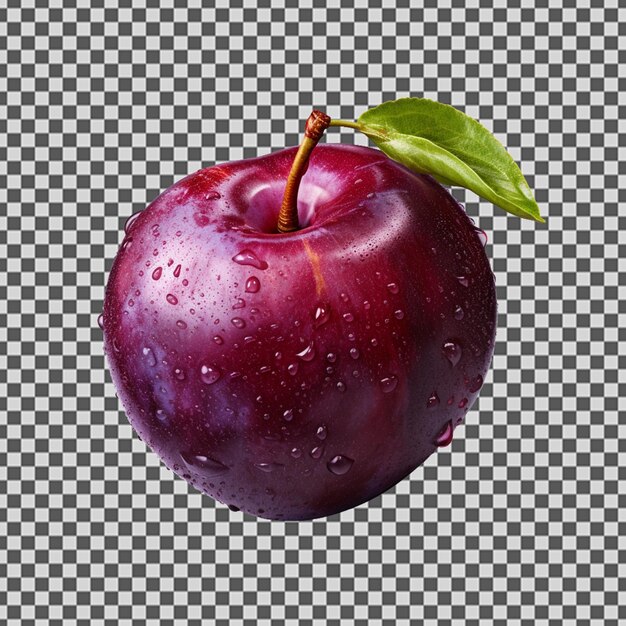 PSD psd png de uma fruta de ameixa fresca e saborosa