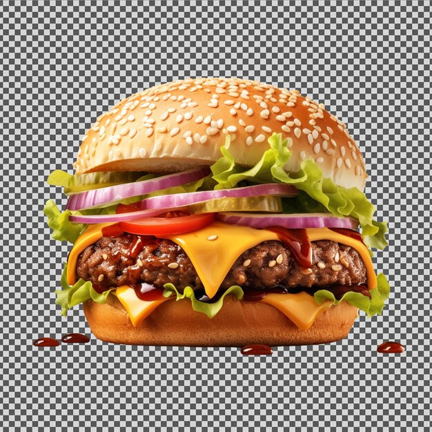 PSD psd png de una deliciosa hamburguesa de estilo deslizante