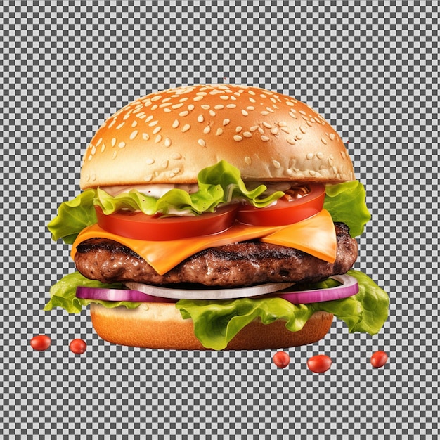 PSD psd png de una deliciosa hamburguesa de estilo deslizante