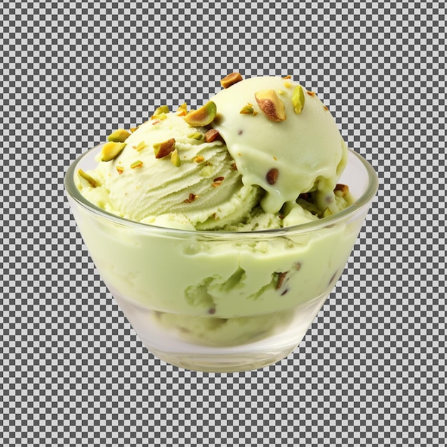 Psd png de un delicioso helado de pistacho