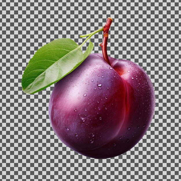 PSD psd png de una fruta de ciruela fresca y sabrosa