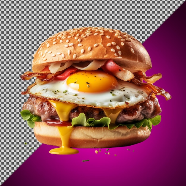 Psd png de una hamburguesa de huevo