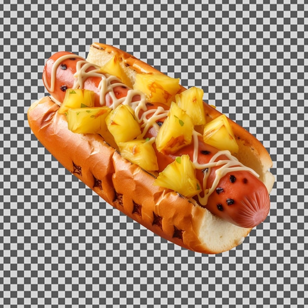 PSD psd png imagem de um saboroso cachorro-quente de abacaxi