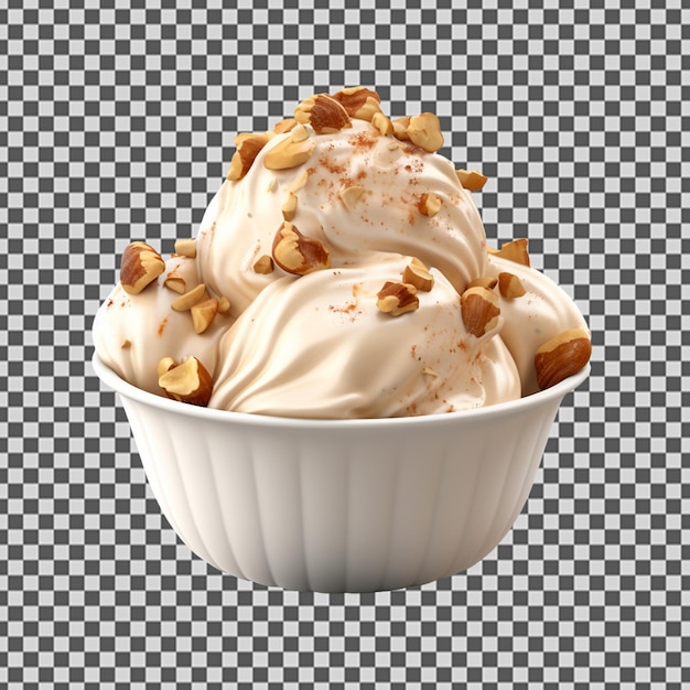 PSD psd png imagen de un delicioso helado de avellanas cremoso