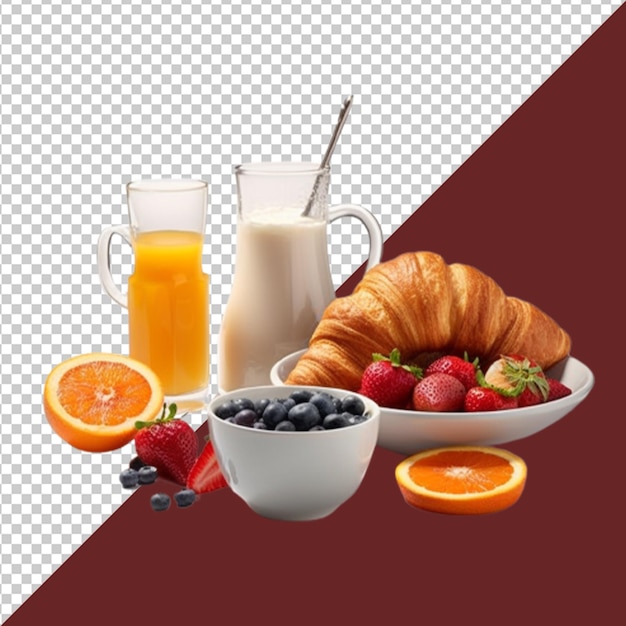 PSD psd et png petit déjeuner fraîchement isolé sur fond transparent