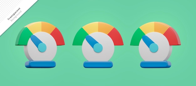 PSD png psd trasparente senza sfondo isolato icona di illustrazione 3d per tachimetro web