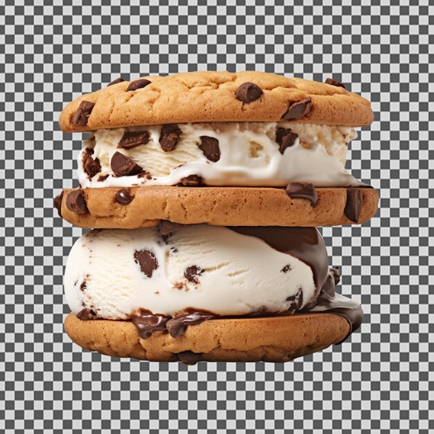 Psd png de un sabroso helado de trozos de chocolate