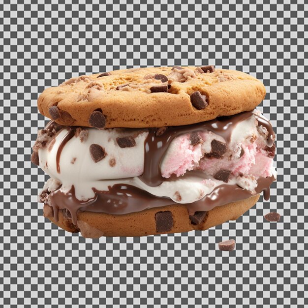 Psd png de un sabroso helado de trozos de chocolate