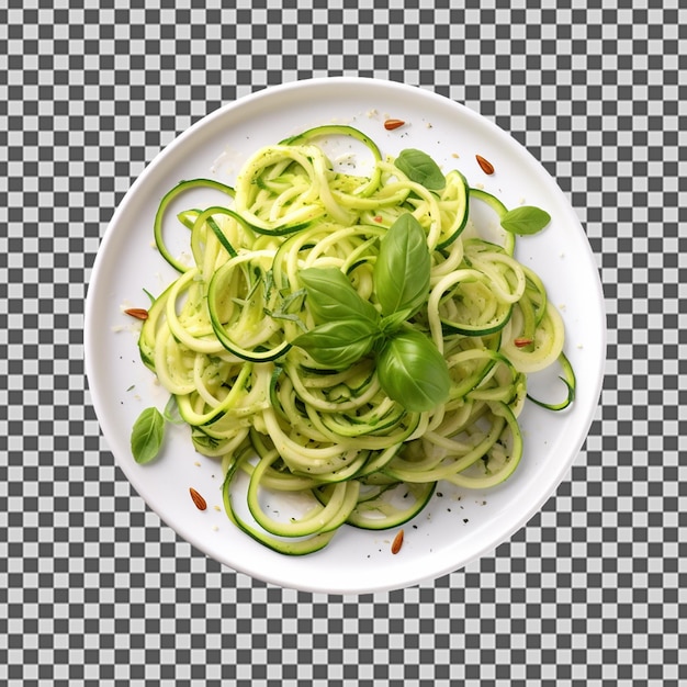 PSD psd png de un sabroso plato de fideos de calabacín