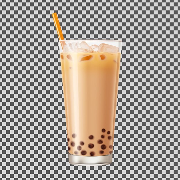 PSD psd png de un sabroso vaso de té de leche de boba