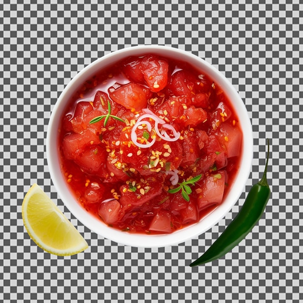 PSD psd png de un sambal fresco en un cuenco blanco