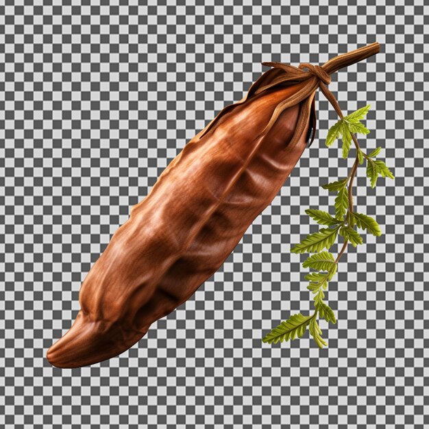 Psd png de una vaina de tamarindo fresca y única