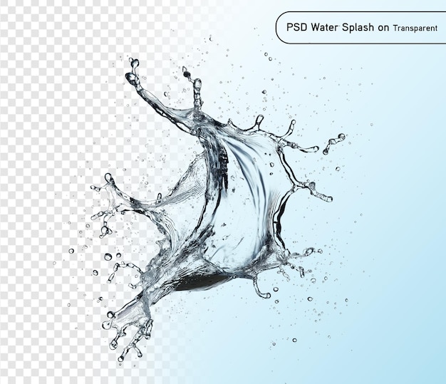 PSD et PNG Vecteur transparent éclaboussure d'eau et vague sur fond clair