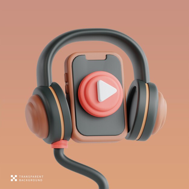 PSD-Podcast-Hörung in 3D-Illustration
