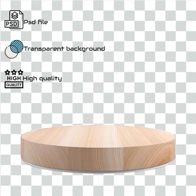 Psd Podium de madera con fondo transparente