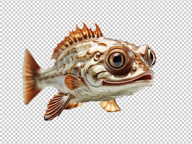 PSD psd d'un poisson à tête plate sur un fond transparent