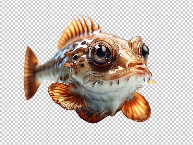 PSD psd d'un poisson à tête plate sur un fond transparent