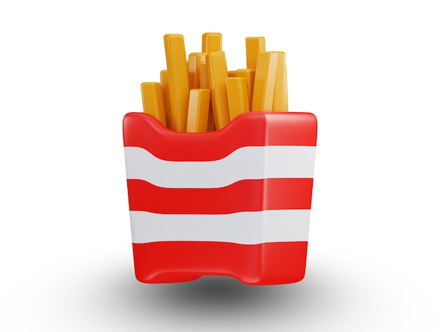 Psd-pommes-frites-symbol 3d-rendering-vektorillustration