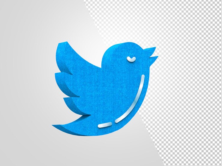 PSD psd popular ícone do logotipo do twitter 3d render