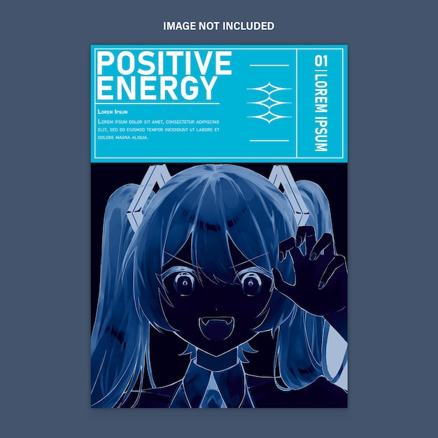 PSD positive energy poster template design
